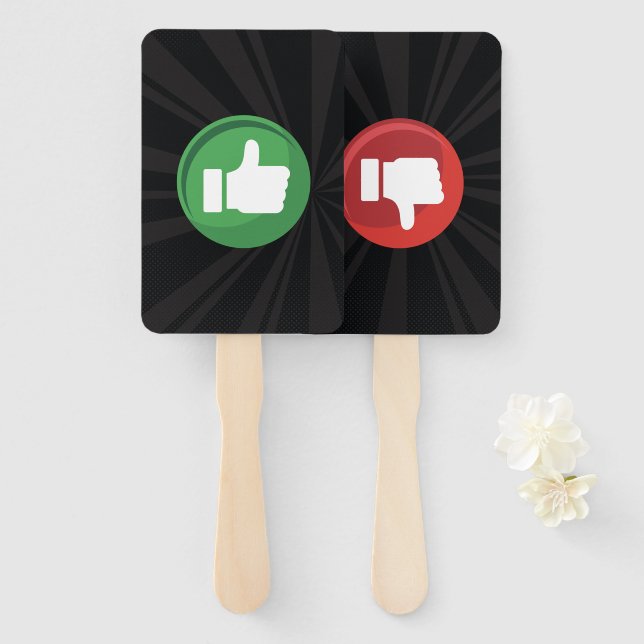 thumbs up down hand fan (Front and Back)