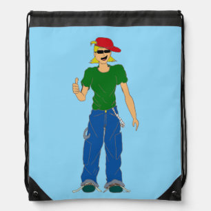 thumbs up drawstring bag
