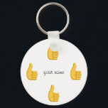 Thumbs up Emoji and '' Your Name Here " Keychain<br><div class="desc">Legally uses with Creative Commons (CC-BY 4.0)
Emoji art supplied by EmojiOne
http://emojione.com</div>