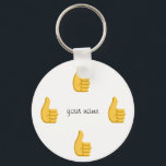 Thumbs up Emoji and '' Your Name Here " Keychain<br><div class="desc">Legally uses with Creative Commons (CC-BY 4.0)
Emoji art supplied by EmojiOne
http://emojione.com</div>