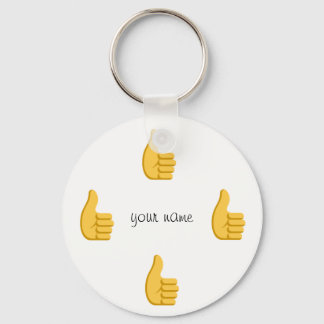 Thumbs up Emoji and '' Your Name Here " Keychain