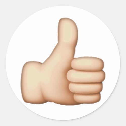Thumbs Up _ Emoji Classic Round Sticker