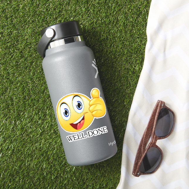 Thumbs Up Emoji Well Done Smiling Face Customized Sticker (HydroFlask Insitu)