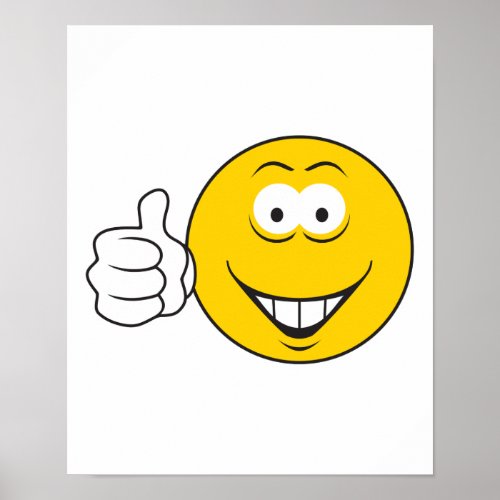 Thumbs Up Face Poster