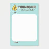 Thumbs up fantastic employee recognition post-its