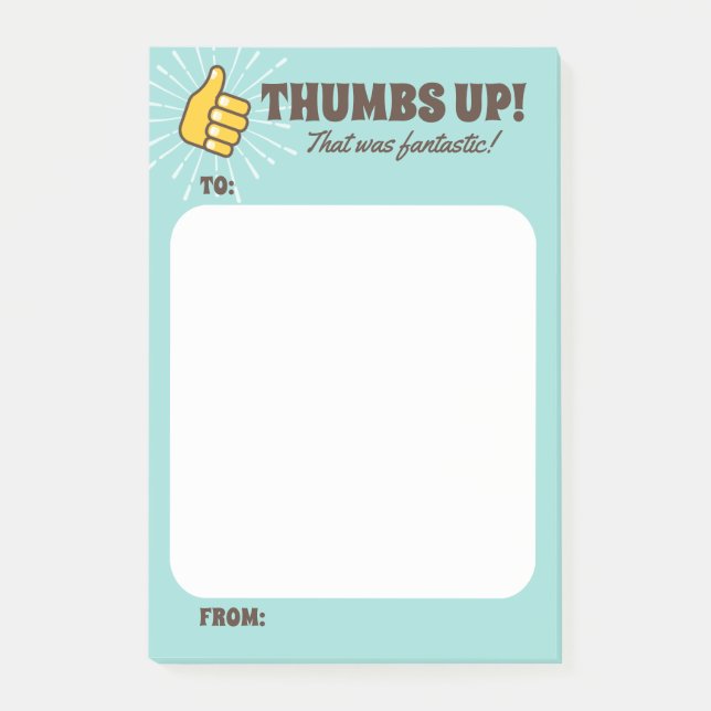 Thumbs up fantastic employee recognition post-its post-it notes (Front)