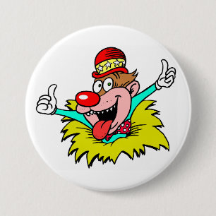 Thumbs Up, fun clown, Button