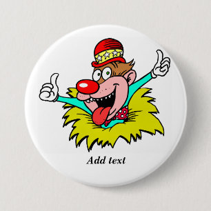 Thumbs Up, fun clown TEMPLATE, Button
