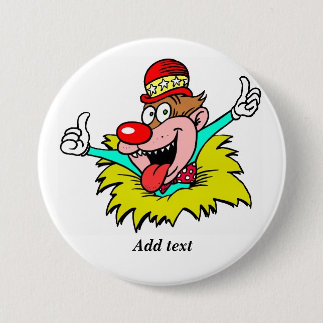 Thumbs Up, fun clown TEMPLATE, Button (Front)