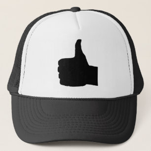 Thumbs Up Gesture, White Back Trucker Hat