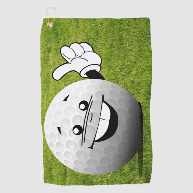 Thumbs Up Golf Ball Golf Towel (Front)