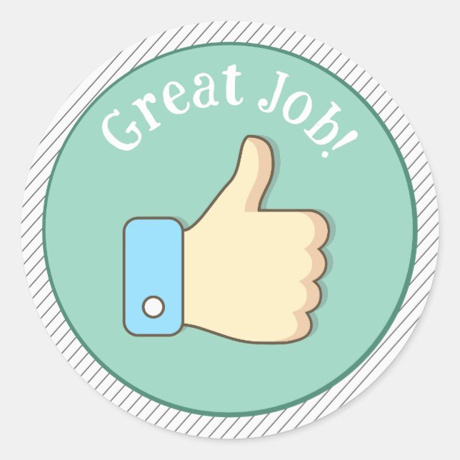 Thumbs Up Great Job  Classic Round Sticker (Front)