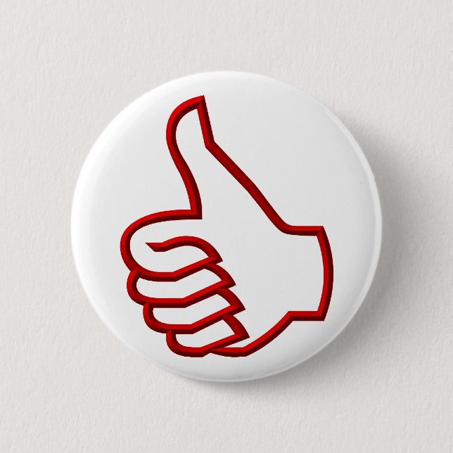 Thumbs Up hand Pinback Button (Front)