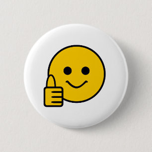 Thumbs Up Happy Yellow Face Button