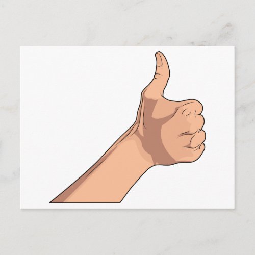 Thumbs Up  Hitchhiking Hand Sign Gesture 2 Postcard