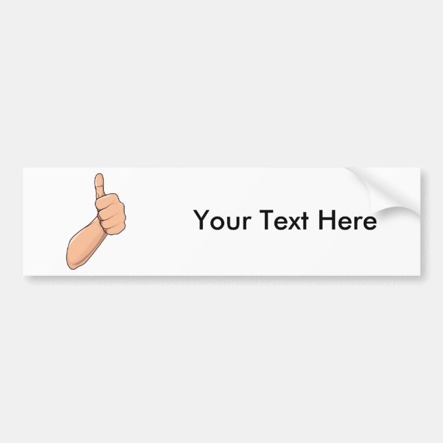 Thumbs Up / Hitchhiking Hand Sign Gesture 3 Bumper Sticker (Front)