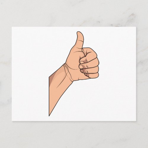 Thumbs Up  Hitchhiking Hand Sign Gesture Postcard