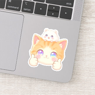 Thumbs Up Kitten & Hamster Sticker