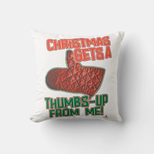 Thumbs Up Oven Mitt Christmas Seasonal Design Throw Pillow