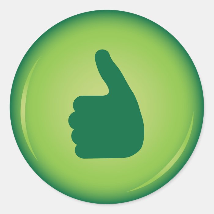 Thumbs up round sticker