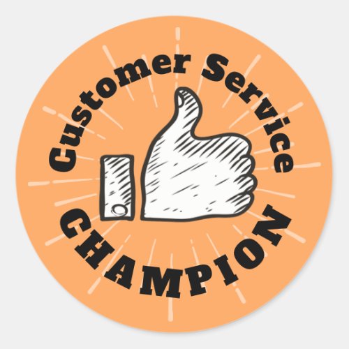 Thumbs up service employee recognition stickers