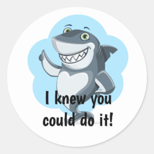 Thumbs Up Shark Teacher Encouragement Classic Round Sticker