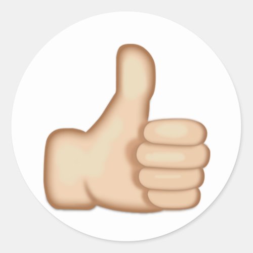 Thumbs Up Sign Emoji Classic Round Sticker