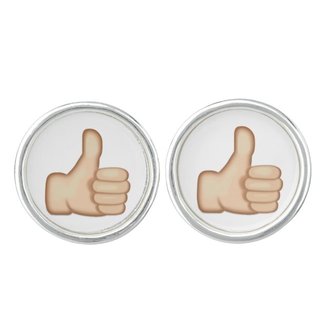 Thumbs Up Sign Emoji Cufflinks (Front)