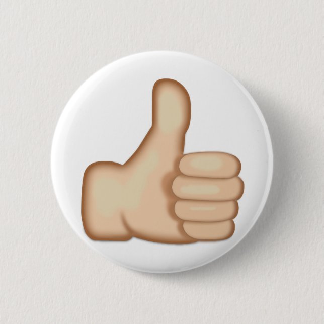 Thumbs Up Sign Emoji Pinback Button (Front)