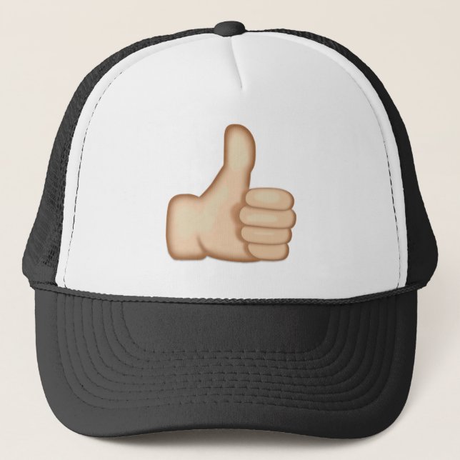 Thumbs Up Sign Emoji Trucker Hat (Front)