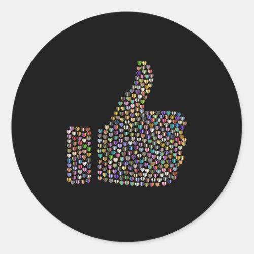 Thumbs Up Silhouette prismatic Classic Round Sticker