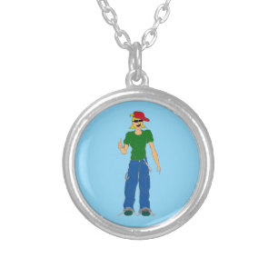 thumbs up silver plated necklace