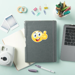 Thumbs Up Smile Emoji Happy Yellow Bright Face Sticker