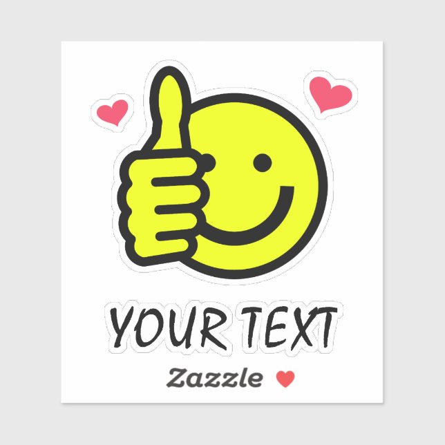 Thumbs Up Smile Face Custom Text  Sticker (Sheet)