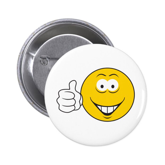 Thumbs Up Smiley Face Pinback Buttons