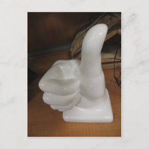 Thumbs Up Statue Postcard