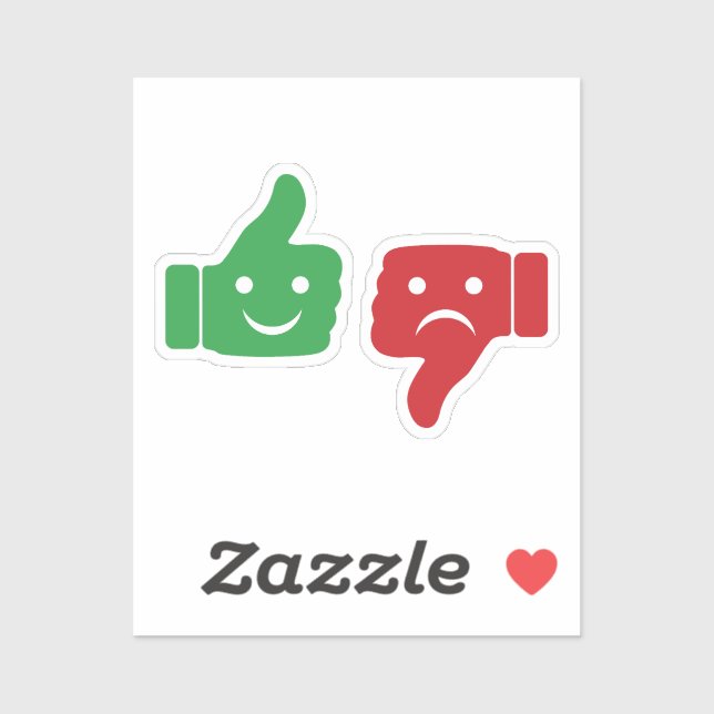 thumbs up thumbs down green and red double sticker (Sheet)