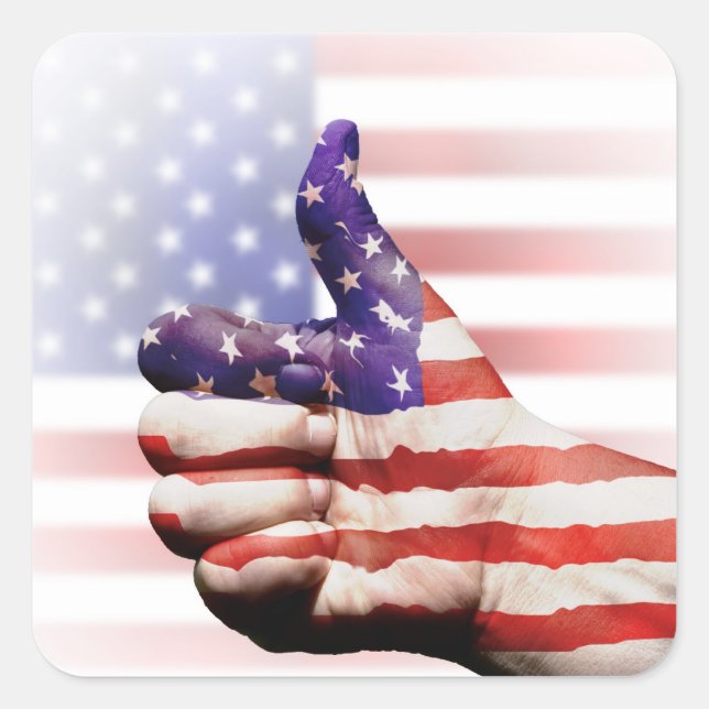 Thumbs up to the US! Square Sticker (Front)
