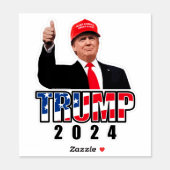 Thumbs Up Trump 2024 Window Decal Bumper Sticker (Sheet)