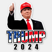 Thumbs Up Trump 2024 Window Decal Bumper Sticker (Front)