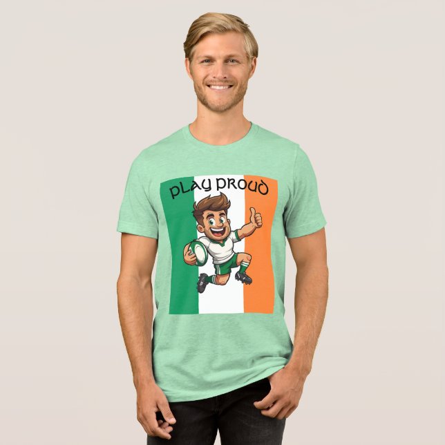Thumbs-Up Victory Irish Rugby Spirit Tri-Blend Shirt (Front Full)
