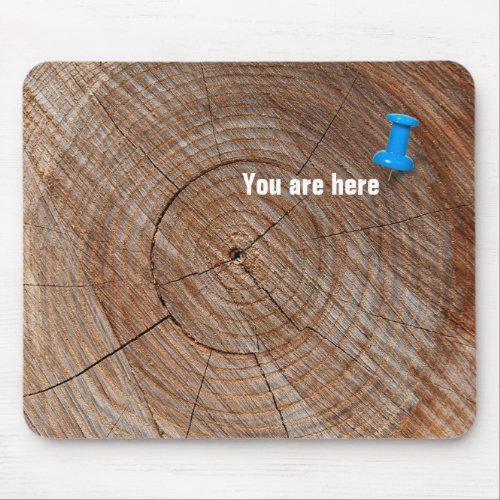 Thumbtack in Tree Ring Mouse Pad