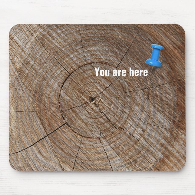 Thumbtack in Tree Ring Mouse Pad (Front)