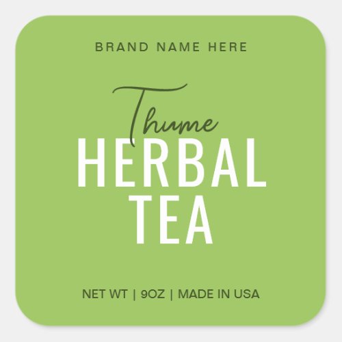 Thume Tea Product Label Stickers Packaging