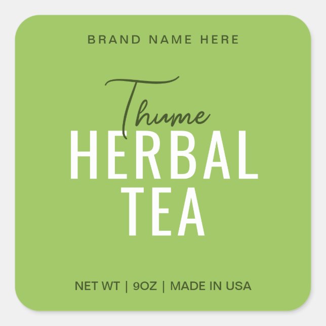 Thume Tea Product Label Stickers Packaging (Front)