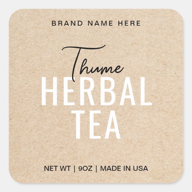 Thume Tea Product Label Stickers Packaging (Front)