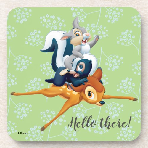 Thumper Flower  Bambi Stacked During Play Beverage Coaster