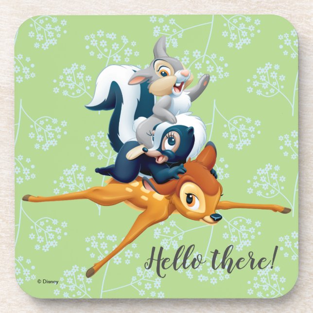 Thumper, Flower, & Bambi Stacked During Play Beverage Coaster (Front)