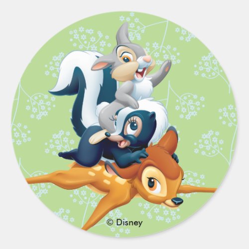 Thumper Flower  Bambi Stacked During Play Classic Round Sticker