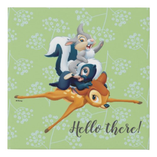 Thumper Flower  Bambi Stacked During Play Faux Canvas Print